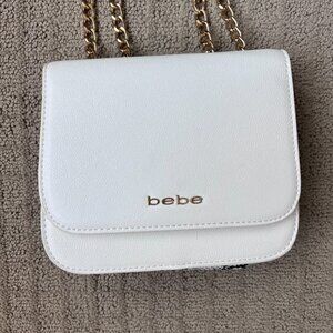 Bebe Purse with Gold Chain and Snakeskin Detail